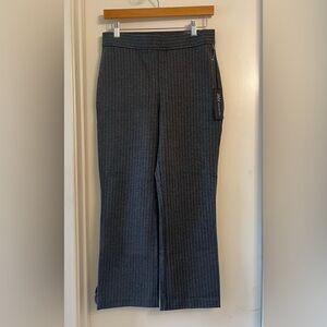 Jones New York Black Striped Flare Mid Calf Mid Rise Dress Pants Size S
